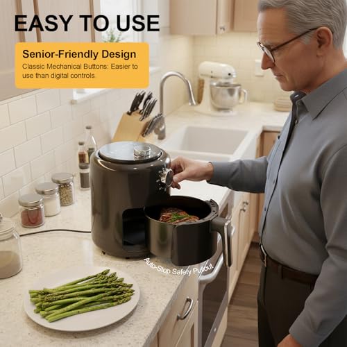 Compact Air Fryer Small 2QT, 4-in-1 Small Mini Airfryer, Bake, Roast, Reheat, 98% Less Oil, Adjustable Temperature Control w/ 60min Timer, Quiet, Nonstick & Dishwasher Safe Basket, BPA-Free, Black by FZGhome - Image 6