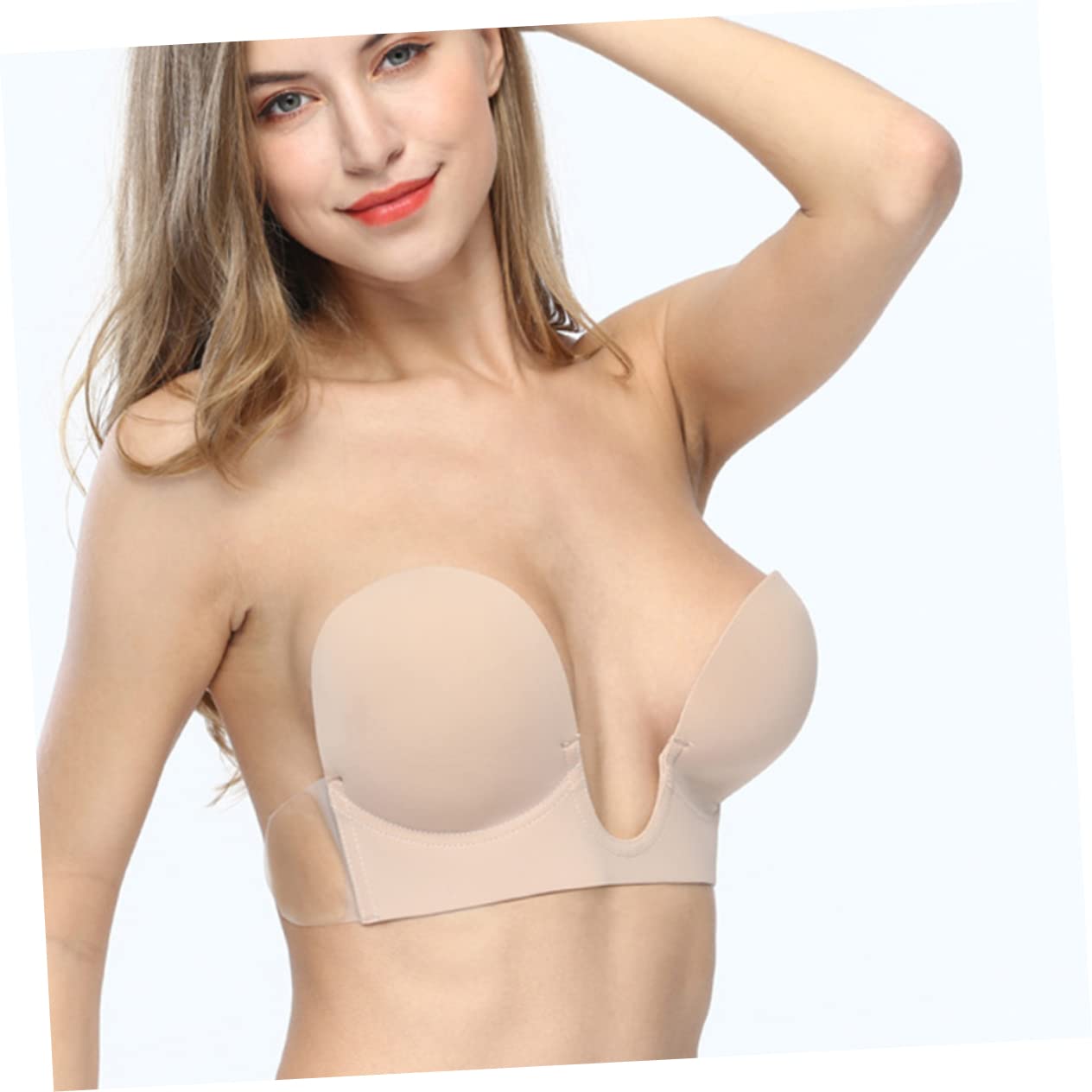 SOIMISS 3piezas Sujetador Invisible Adhesivo De Silicona Para Mujeres Cubrepezones Reutilizables Tirantes Para Vestidos De Espalda Descubierta y Ropa De Fiesta Color Piel