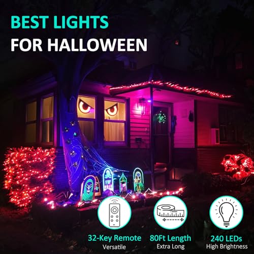 Homestarry Outdoor String Lights,80 Ft Rope Lights 240 Leds Color Changing Lights With Remote, Waterproof Lights Plug-In Outdoor Fairy Lights Twinkle Lights For Wedding, Patio, Garden, Christmas Decor,16 Color thumb #2
