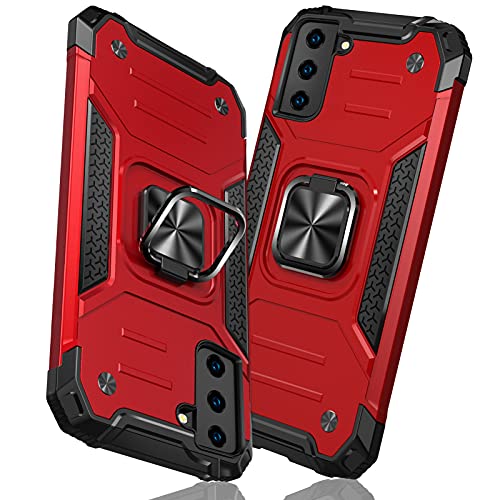 TMUJWS Samsung Galaxy S21 Plus 用ケース リング 衝撃吸収 耐衝撃 TPU+PCバンパー 二重構造 米軍MIL規格 全面保護カバー 滑り防止 車載ホルダー対応 擦り傷防止 滑り止め 軽量 薄型 アイフォン S21 Plus 用