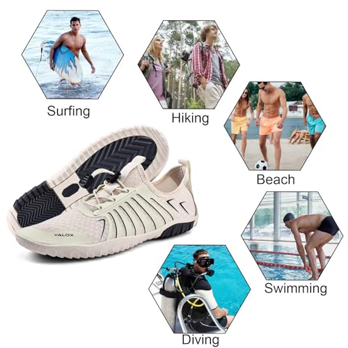 Image of YALOX Water Shoes Men's Women's Swim Shoes Outdoor Beach Barefoot Quick-Dry Aqua Pool Socks Swimming Yoga Surfing Exercise