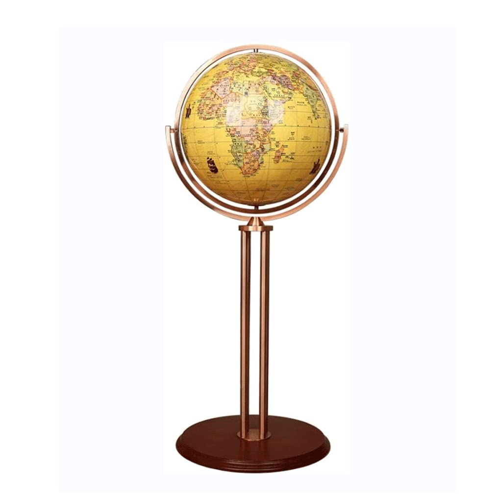 Flyiodfcxv A Globe, Floor Standing With Round Wooden Base Geo Globe For Home Decor 16.5 Inch Clear Text Marking