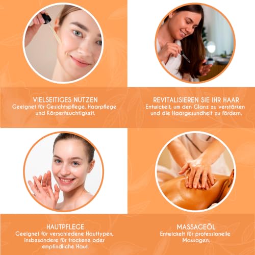 Kanzy Jojobaöl Kaltgepresst 100% Reines Gold, 120ml für Haut, Haare und Nägel, Gesichtsöl und Körperöl, Vegan & Hexanfrei, Jojobaöl… – Ansicht 5