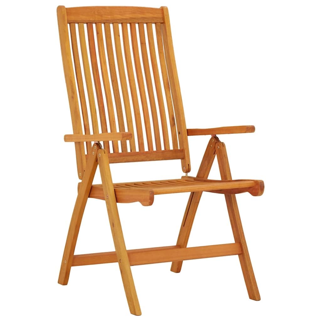 vidaXL 2X Sillas de Jardín Plegables Asiento Terraza Balcón Entrada Oficina Despacho Dormitorio Salón Hogar Sala Madera Maciza de Eucalipto