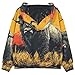 Selerdon Kid's Hoodie Sweatshirt Yak Front Face Sunset Long-Sleeve Pullover Children's Fashion Casual Outfits Fall Winter Warm Clothes with Pocket Multicolor