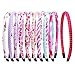 Candygirl Christmas Gifts Girls' Flora Stripe Heart Alice Hair Band Girls headbands For Kids Value Pack(Assorted 10pcs per Pack)