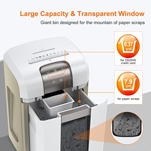 Bonsaii 5 Sheet Micro Cut 5S30 Paper Shredder For Office & 24Pack Lubricant Sheets #TOP1