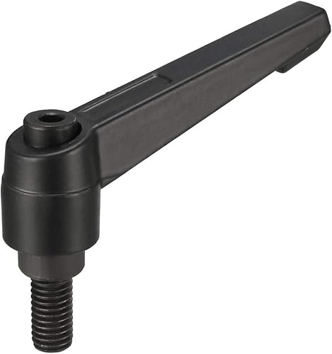 uxcell M8 x 0.630 in Mango de palanca de sujeción ajustable Rosca Botón de trinquete macho roscado Perillas roscadas Manijas de tornillo giratorio
