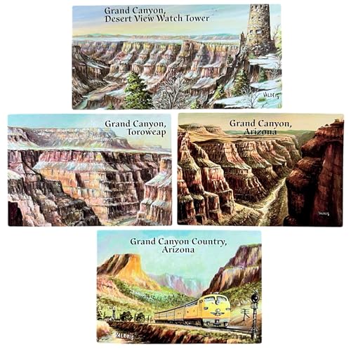 VALDEIG 4X Grand Canyon National Park Kühlschrankmagnet, Kühlschrank-Magnete US Souvenir Deko Kühlschrankmagnete Geschenkidee I Love Arizona Colorado River USA Route 66 Amerika Magnet Sticker, P