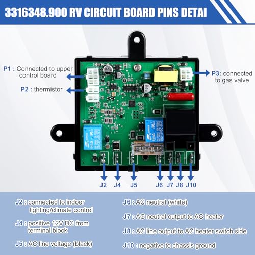 Relaxweex 3316348.900 RV Fridge Control Board 2932771021 2932771039 Refrigerator Control Panel 3850644422 Heating Element (325W 120Vac) 3851210025 Thermistor Compatible with DM2652 RM2652 RM2852 by Relaxweex - Used condition - Image 4