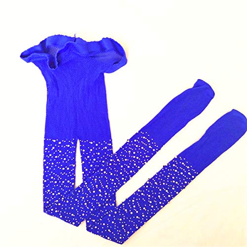 Luckelf Girls Tights Children's Fishnet Tight 12 Colors Sparkle Rhinestone Hollow Out Pantyhose (Navy Blue, 6-16) #TOP3