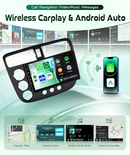 Image of 2G+64G Car Radio Stereo for Honda Civic 2001 to 2005 with Wireless CarPlay