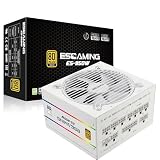 ESGAMING 850W 80 Plus Gold ATX Gaming Power Supply Fully Modular ATX 3.1 & PCIe 5.1 Ready with 12V-2x6 Cable for High-End GPU - White