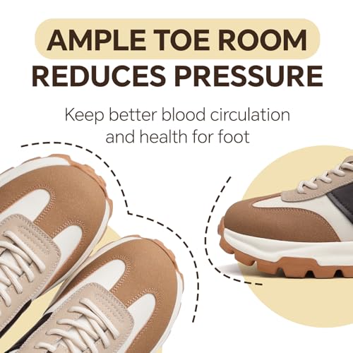 IXU Sneakers for Women Lightweight Patchwork Design,Non-Slip Suede Casual Walking for Gym,Tennis,Running,Comfortable Workout Shoes Available in Regular & Wide Width3