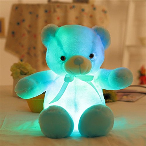 Elfishgo 43234-378 Creative Light Up Led Inductive Teddy Bear Stuffed Animals Plush Toy Colorful Glowing Teddy Bear thumb #1