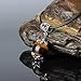 TIRIO Wishing Bead Necklace Golden Tiger Eye with Silver Pendant Grounding Stone Protection Yellow