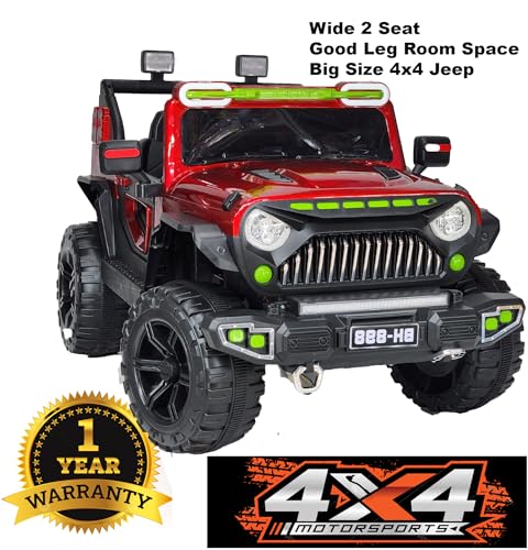 Image of Toyify Battery Operated Jeep for Kids, Ride on Toy Kid Car with RGB Windshield Light & Music | Electric Jeep Battery Car | Baby Big Cars for Kids to Drive 3 to 8 Years (Red)