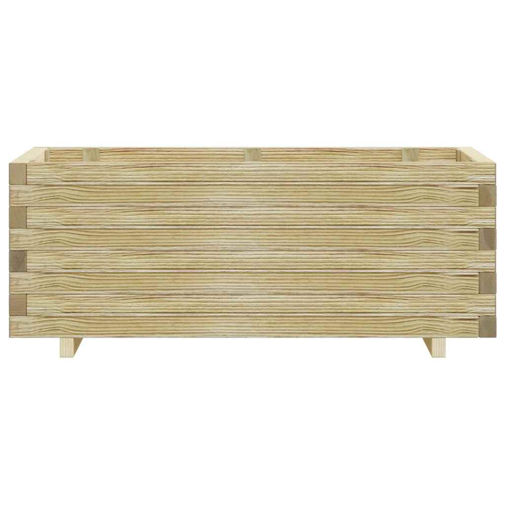 Podwyższona grządka 100 x 50 x 40 cm, drewniana, prostokątna, impregnowana na zielono, do ogrodu, na warzywa, kwiaty, do użytku na zewnątrz