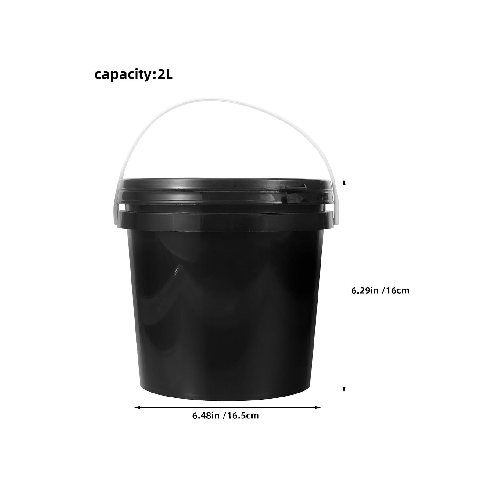 Lot de 2 seaux à Peinture avec couvercles : seaux en Plastique de 2 litres (1/2 Gallon) pour Le Stockage de Peinture, récipients Utilitaires Multi-usages pour Produits liquides et secs, 2 L