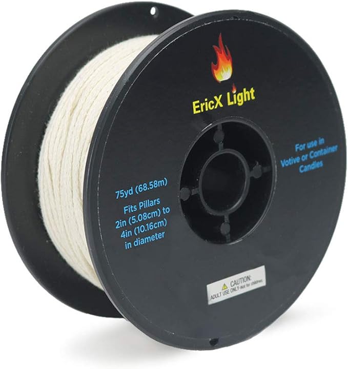 EricX Light Zinc Core Candle Wick 225ft Spool Specialize for Votive or
