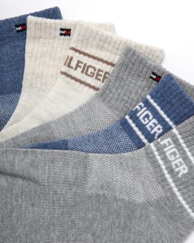 Image of Tommy Hilfiger Womens Quarter Socks - 6 Pack Cotton Blend Cushioned Athletic Ankle Socks for Women for Sports and Running
