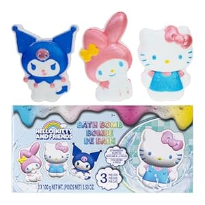 Hello Kitty and Friends Bath Bombs for Kids, Fun Bright Rainbow Colors, Berry Scented for Kids, Ages 3+, by Townley Girl