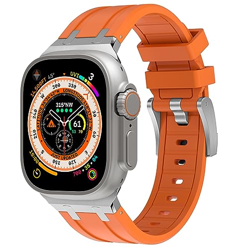 Bracelet silicone iWatch Ultra avec boucle acier finition premium