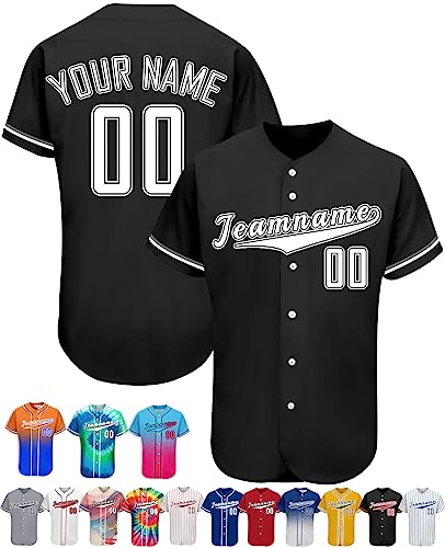 Custom Baseball Jersey Personalized Men Jerseys Button Down Customized Sport Shirt Printed Name Number Gifts for Youth Women