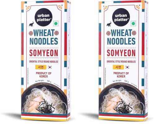 Image of Urban Platter Somyeon Wheat Noodles, 250g (Thin Korean Noodle | Light & Delicate Texture | Perfect for Cold Noodles & Light Sauces) (Pack of 2)