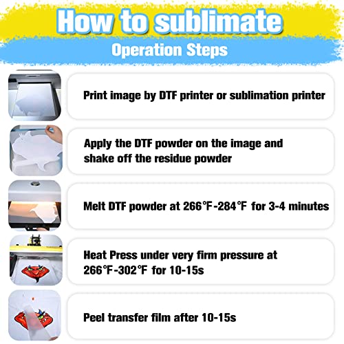 Yamation Dtf Transfer Film And Powder For Dtf Sublimation Printer, 8.3×11.7 Inch 15 Sheets Dtf Pet Film Sheets And 8.8Oz White Hot Melt Adhesive Direct To Film For T-Shirt #TOP4