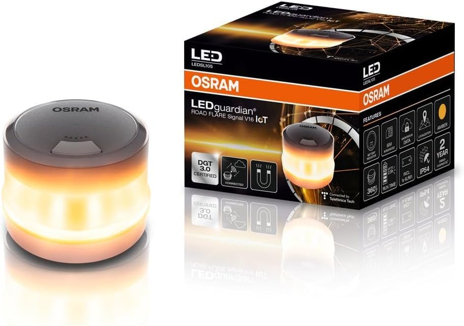 Genérico Car Lux AR07827 - Baliza V16 de luz de emergencia con geolocalización homologada DGT 3.0