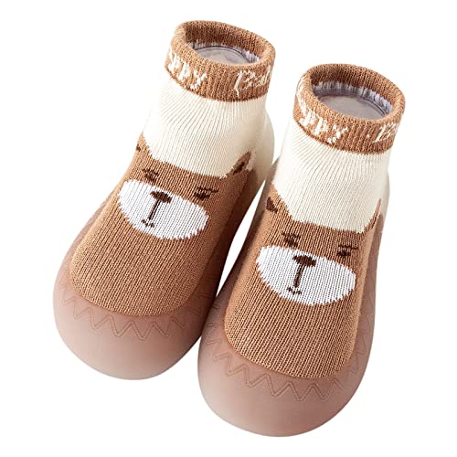 Generic Unisex Baby Boys Girls Sneaker Spring and Summer Children Infant Toddler Shoes Boys and Girls Socks (Brown, 6.5 Toddler)