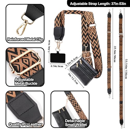 Image of XANGNIER Clip and Go Strap for Phone with Wallet Crossbody, Phone Strap with Zippered Wallet, Adjustable Anti Theft Cellphone Lanyard for Women, Cellphone Chain Accessories,Multicolor 6