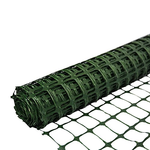 Abba Patio Snow Fence 4' X 100' Feet Plastic Safety Fence Roll Temporary Poultry Fencing Mesh Economy Construction Fencing for Deer, Lawn, Rabbits, Chicken, Poultry, Dogs, Green