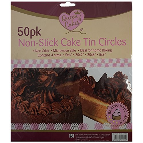 Price comparison product image 100 Non Stick Cake Tin Circles / 2 Packs of 50