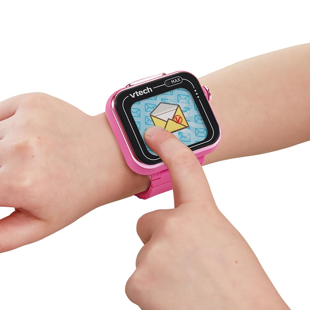 VTech - KidiZoom SmartWatch Max Rose, Montre Digitale Enfant, Photo, Selfie, Vidéo, Écran Tactile Horizontal, Jouet High-Tech, Cadeau Enfant et Ado de 5 Ans à 14 Ans - Contenu en Français