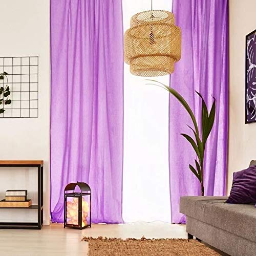 Thedecofactory 110206 Voilage, Coton, Prune, 110 x 250 x 3 cm Cover