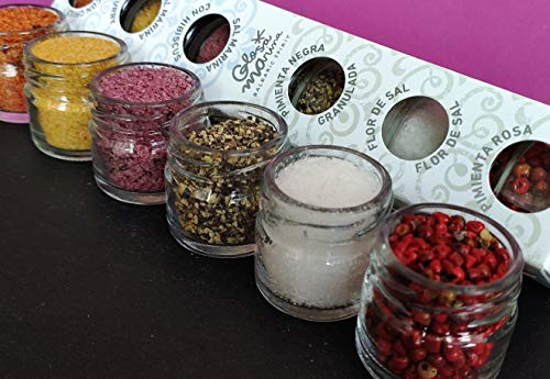 Foto von Glosa Marina - 6er Gourmet Meersalz und Pfeffer Set aus Mallorca als ideales Salz & Gewürze Geschenk Paket (118g)
