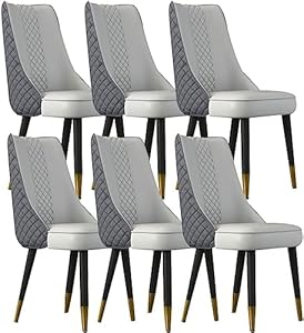 Esszimmerstühle aus Mikrofaser-Leder, stilvolle Wohnzimmer- und Schlafzimmerstühle mit Holzbeinen, perfekt für Hochzeitszimmer und Balkonsofas, 6 Stück