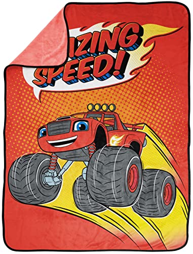 Image of Jay Franco Plush Throw Blanket - 46 inch x 60 inch Inches Kids Hero Soft & Cozy Fleece Throw for Bedroom & Couch Decor, Official Licensed Product, Red - Blaze