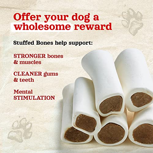 Natural Farm Filled Dog Bones, Bacon & Cheese Flavor (5-6 Inch, 3 Pack), Limited Ingredient Stuffed Dental Dog Bone Treats for Large Dogs Natural Farm Filled Dog Bones, Bacon & Cheese Flavor (5-6 Inch, 3 Pack), Limited Ingredient Stuffed Dental Dog Bone Treats for Large Dogs