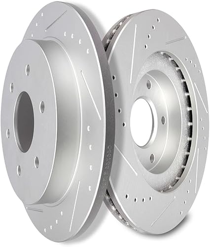 Miniatura 1 de SCITOO Rotores de freno traseros, kit de frenos ranurados de 2 piezas para Infiniti QX56, 2005-2015 2017 para Nissan Armada, 2004-2015 para Nissan