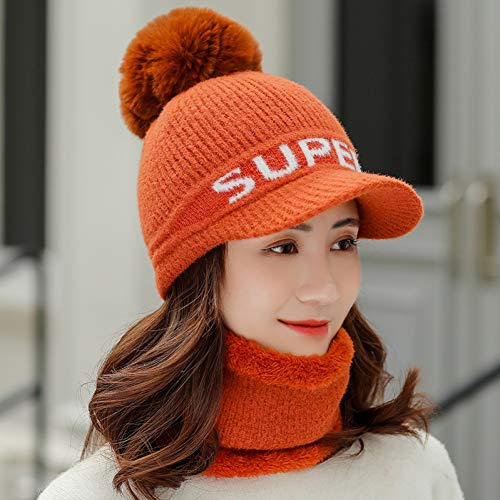 Bonnet tricoté femme chaud automne hiver chapeau velours épais anti-froid