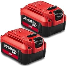 Lizone 2 Pack CMCB206 6.5Ah 20V V20 High Capacity Battery for Craftsman 20V 6Ah 5Ah 4Ah 2Ah V20 Battery CMCB206 CMCB204 CMCB202 20 Volt Lithium Ion Battery V20