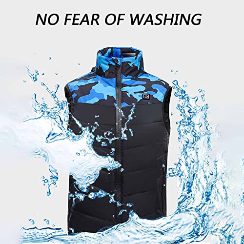 Chaleco Calefactable para camping y actividades al aire libre con control de temperatura azul 6