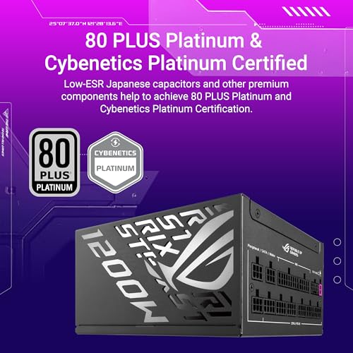 Image of ASUS ROG Strix 1200W Platinum (80 Plus and Cybenetics Platinum, Fully Modular ATX, ATX 3.1, PCIe 5.1, GaN MOSFET, GPU-First IVS, ROG Equalizer 12V-2x6 GPU Power Cable, 10-Year Warranty)