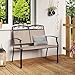 COSTWAY Gartenbank wetterfest, Outdoor Sitzbank für 2 Personen, Balkonbank mit Metallrahmen, atmungsaktivem Stoff, bis 300 kg belastbar, für Garten, Balkon, Terrasse