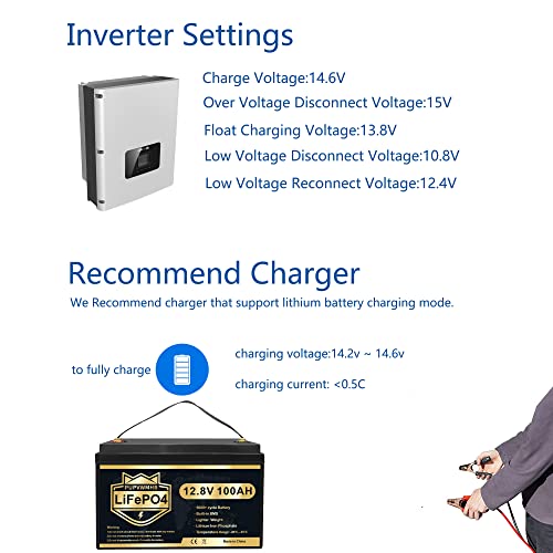 Pupvwmhb 12V 100Ah Lifepo4 Battery, 100Ah Lithium Battery With 100A Bms, 5000+ Times At 100% Dod 12V Lithium Batteries, Perfect For Rv, Camping, Solar Panel System, Off Grid, Marine, Trolling Motor #TOP6