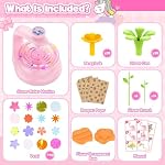 Cosone Crafts Kits for Kids Ages 4-8, DIY Fabric Flower Bouquet Kit for 5 6 7 8 Year Girls Unicorn Toys Flower Press Toys Educational Toy Preschool Birthday Gifts for Girls Handmade Activity Set - Pink