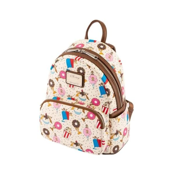 Loungefly Disney Chip and Dale Snackies All Over Print Womens Double Strap Shoulder Bag Purse – Bild 4